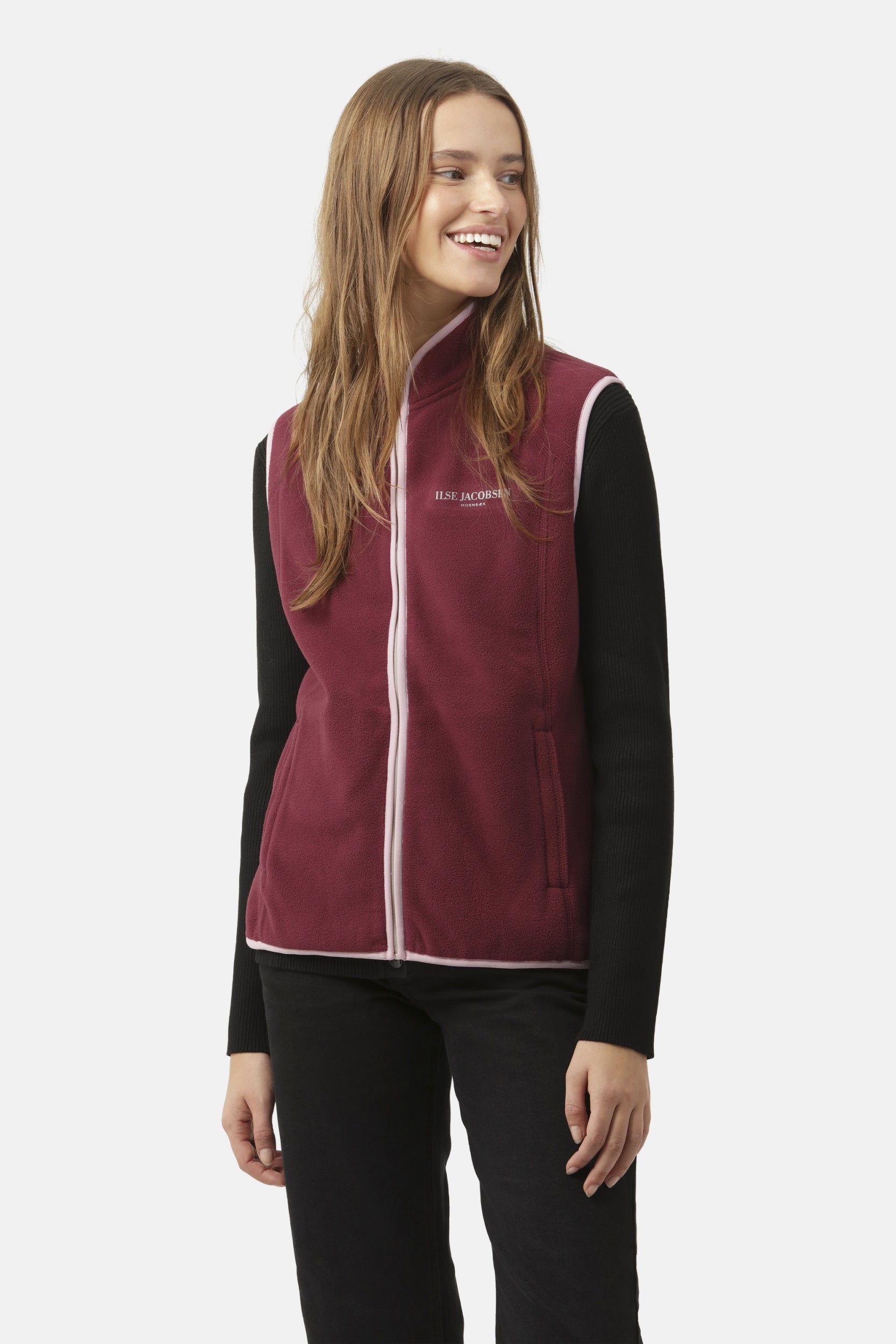 Fleece Bodywarmer FLEECEWIND01 | Maroon Banner | Vest | Ilse Jacobsen
