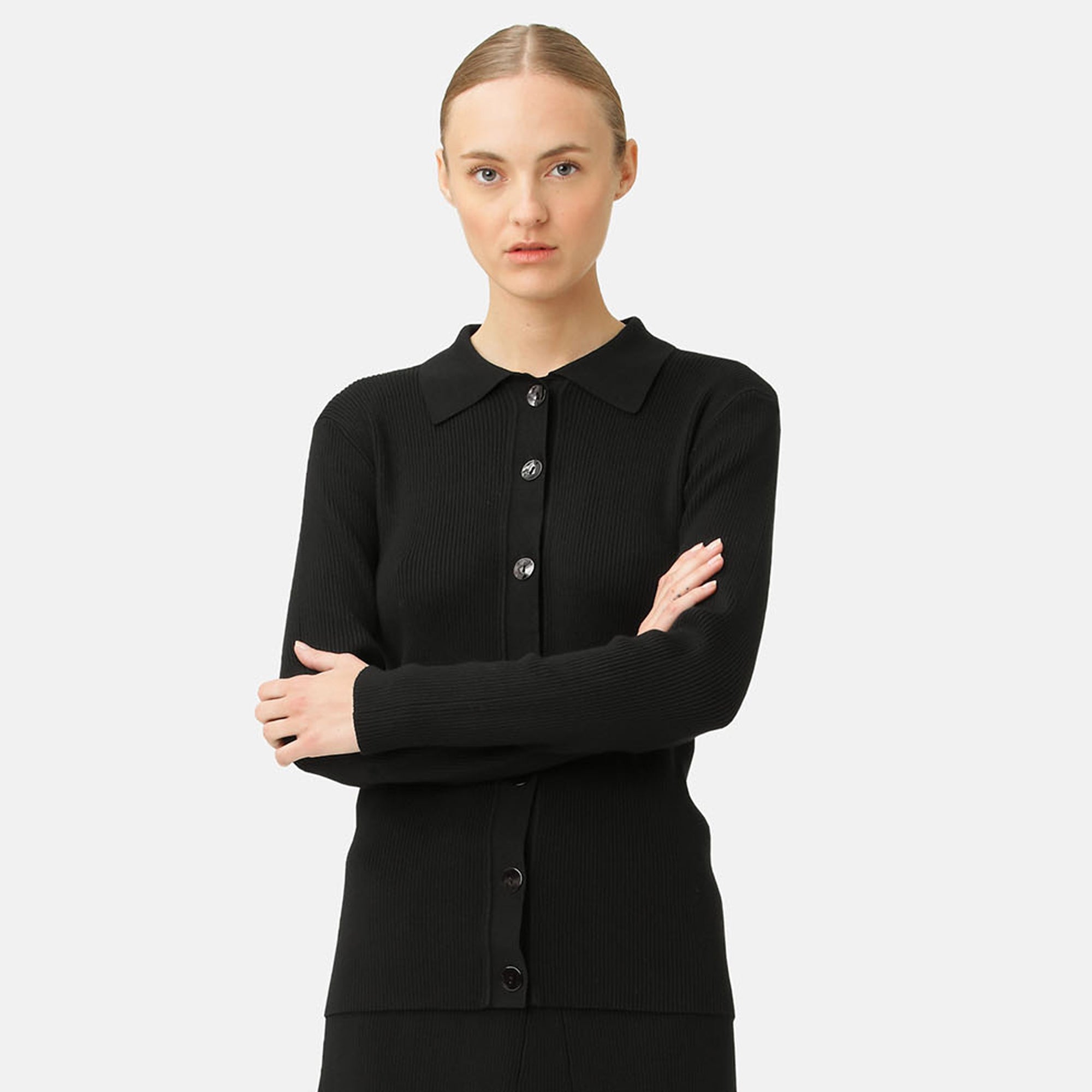 Gebreid vest GWEN4099 | Black | Cardigan | Ilse Jacobsen