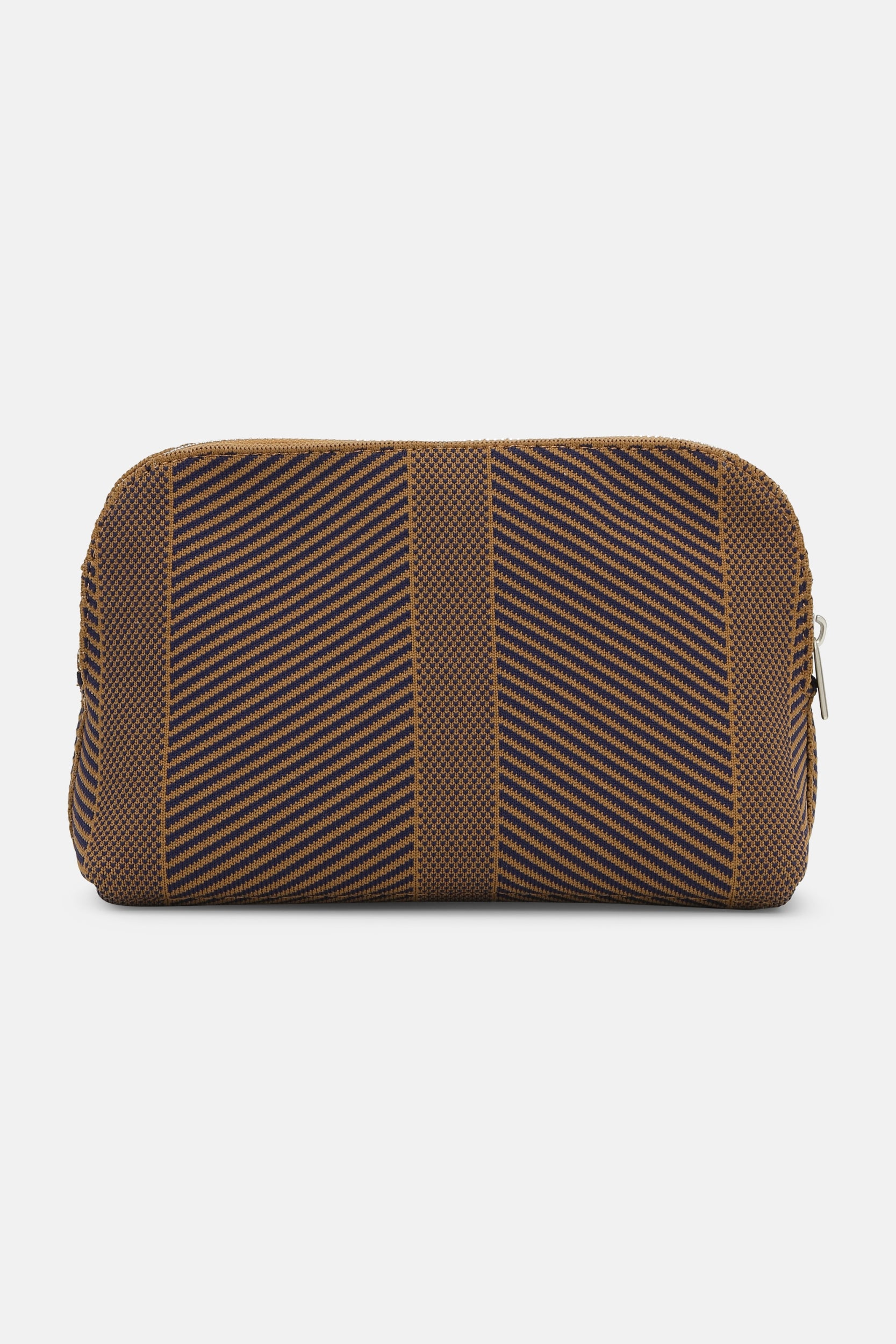 Gebreide Makeup Tas KNITTY02 | Dark Indigo Buckhorn Brown | Bag | Ilse Jacobsen