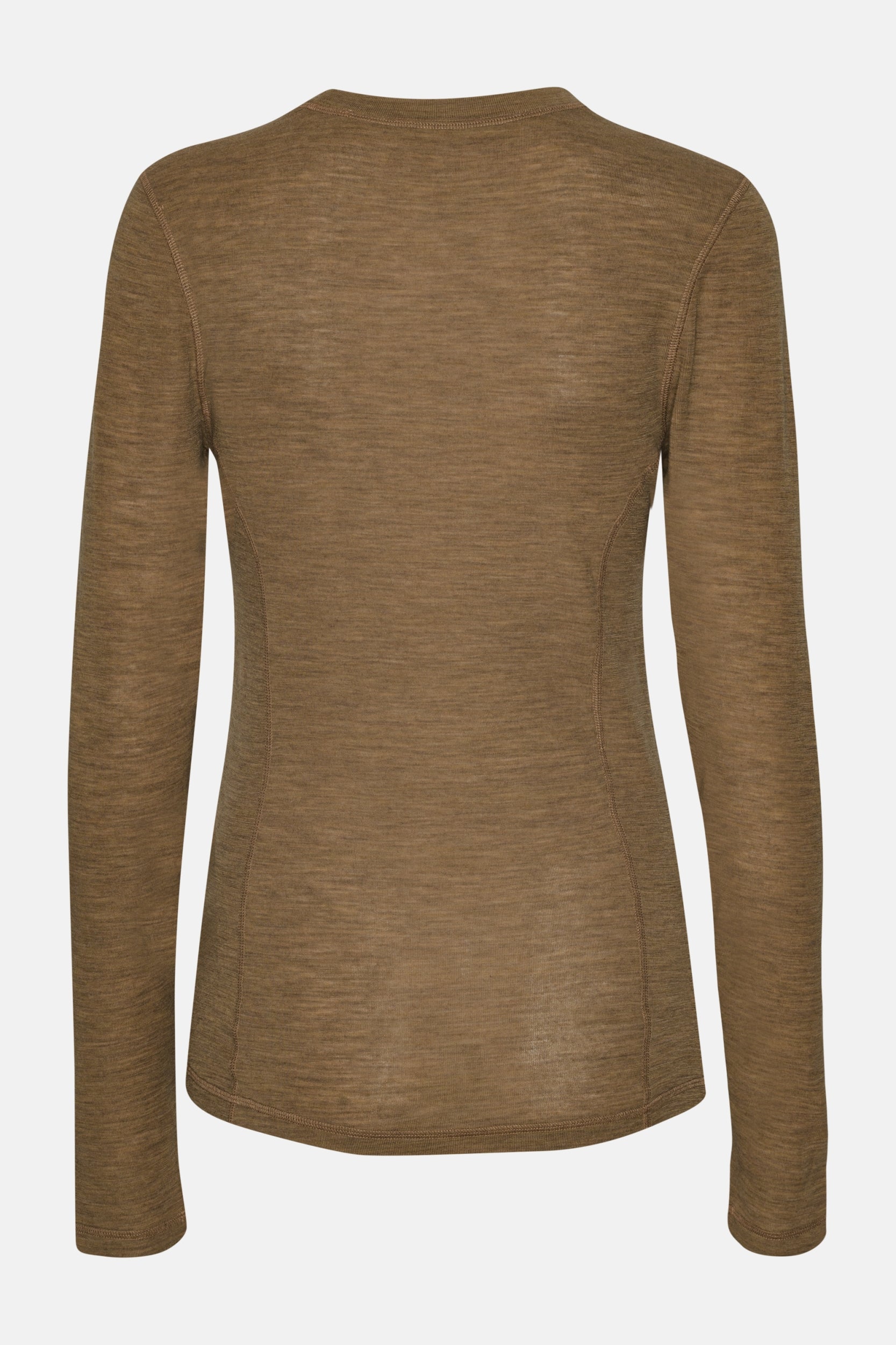 Ronde Hals Longsleeve MERI05 | Mocca | Blouse | Ilse Jacobsen