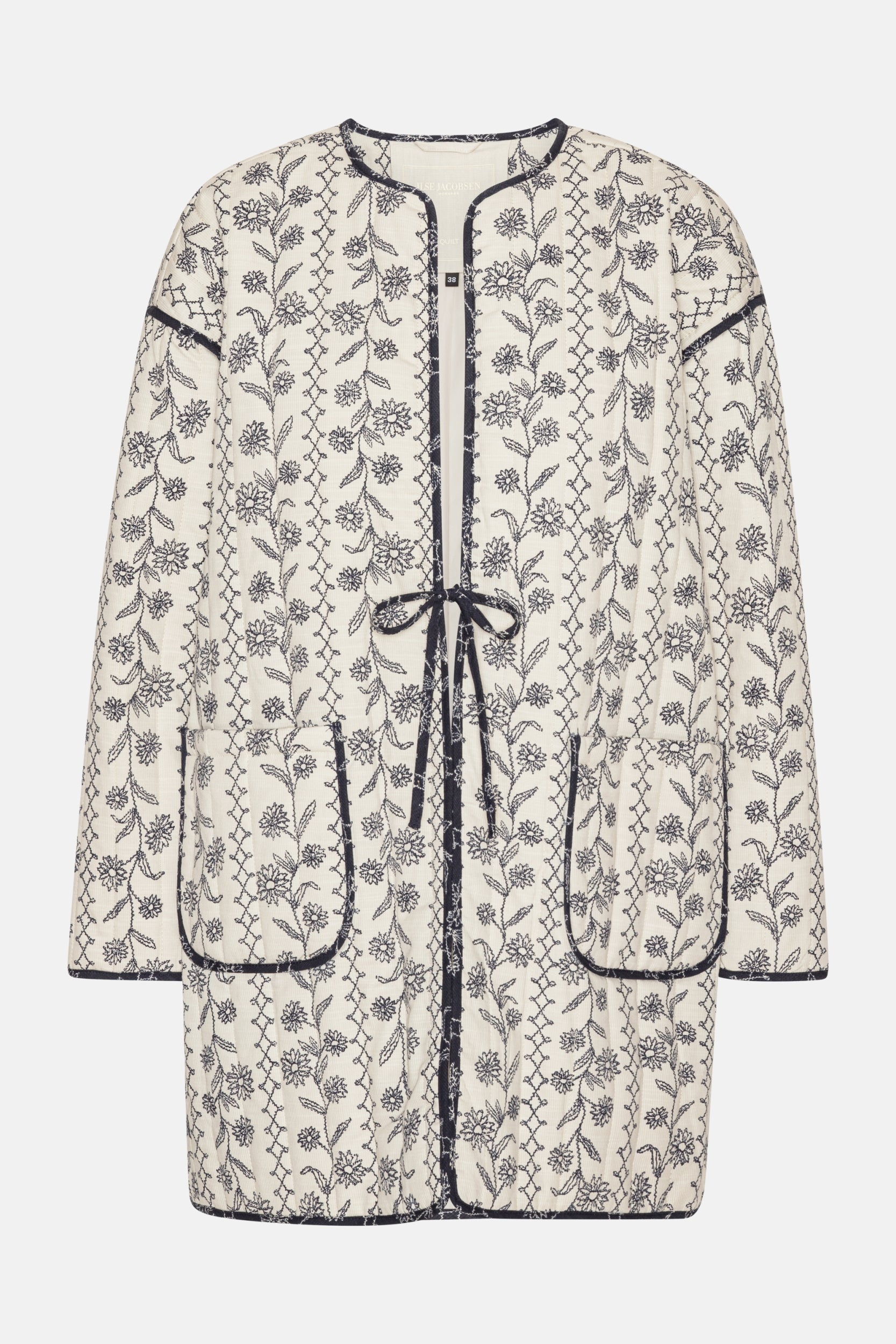 Gewatteerde Jas OTTOMAQUILT04P | White Wildflower | Jacket | Ilse Jacobsen
