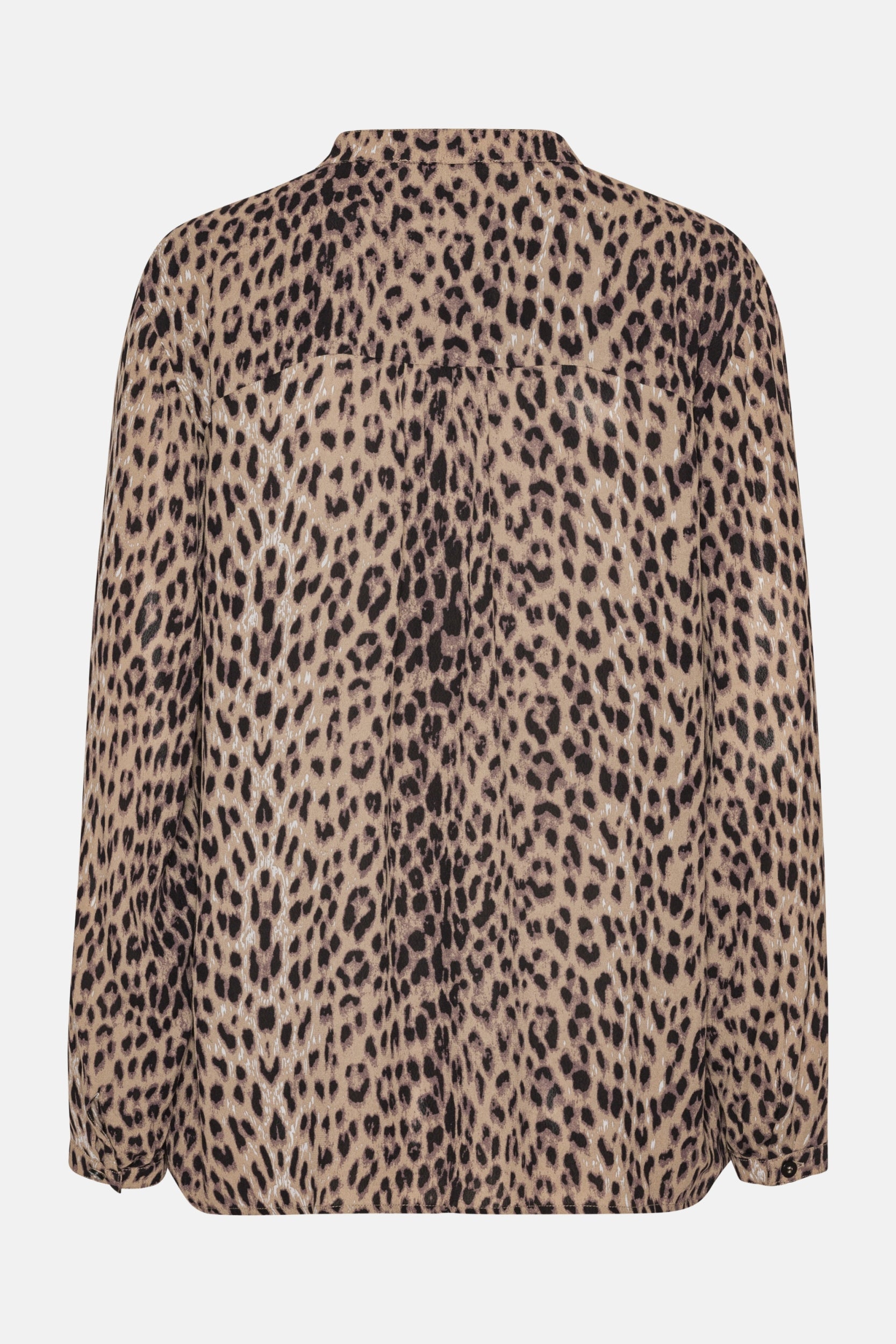 Blouse met halve knoopsluiting PANTHERA01P | Brown Panthera Print | Shirt | Ilse Jacobsen