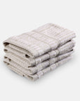 Gezichtshanddoek - Set van 4 stuks | Sand Beige Stripes | Bath Collection | Ilse Jacobsen