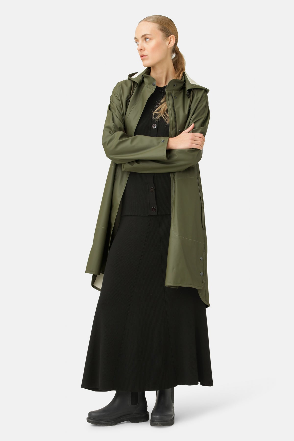 Regenjas in A-lijn RAIN71 | Army | Raincoat | Ilse Jacobsen