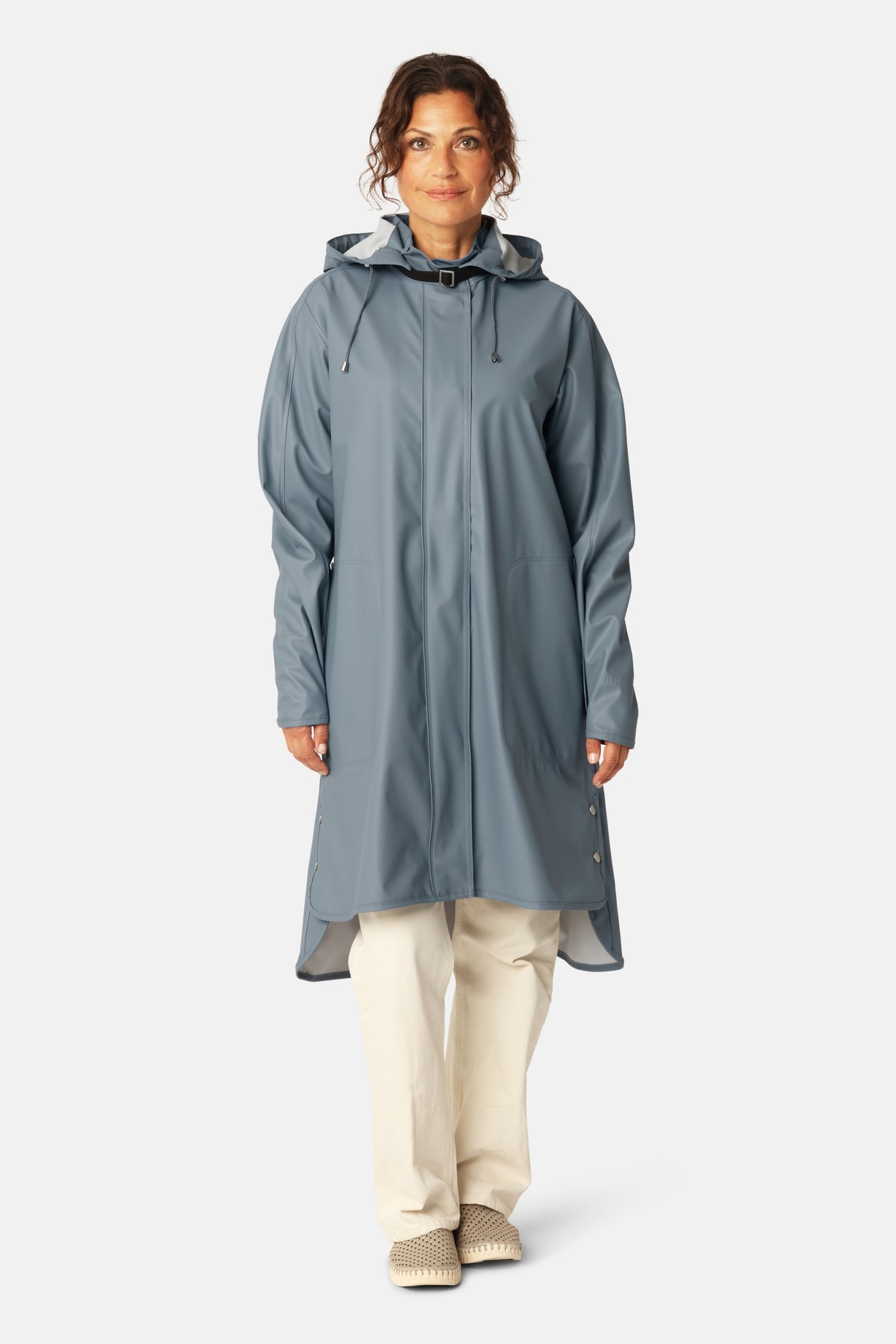 Regenjas in A-lijn RAIN71 | Grey Blue | Raincoat | Ilse Jacobsen