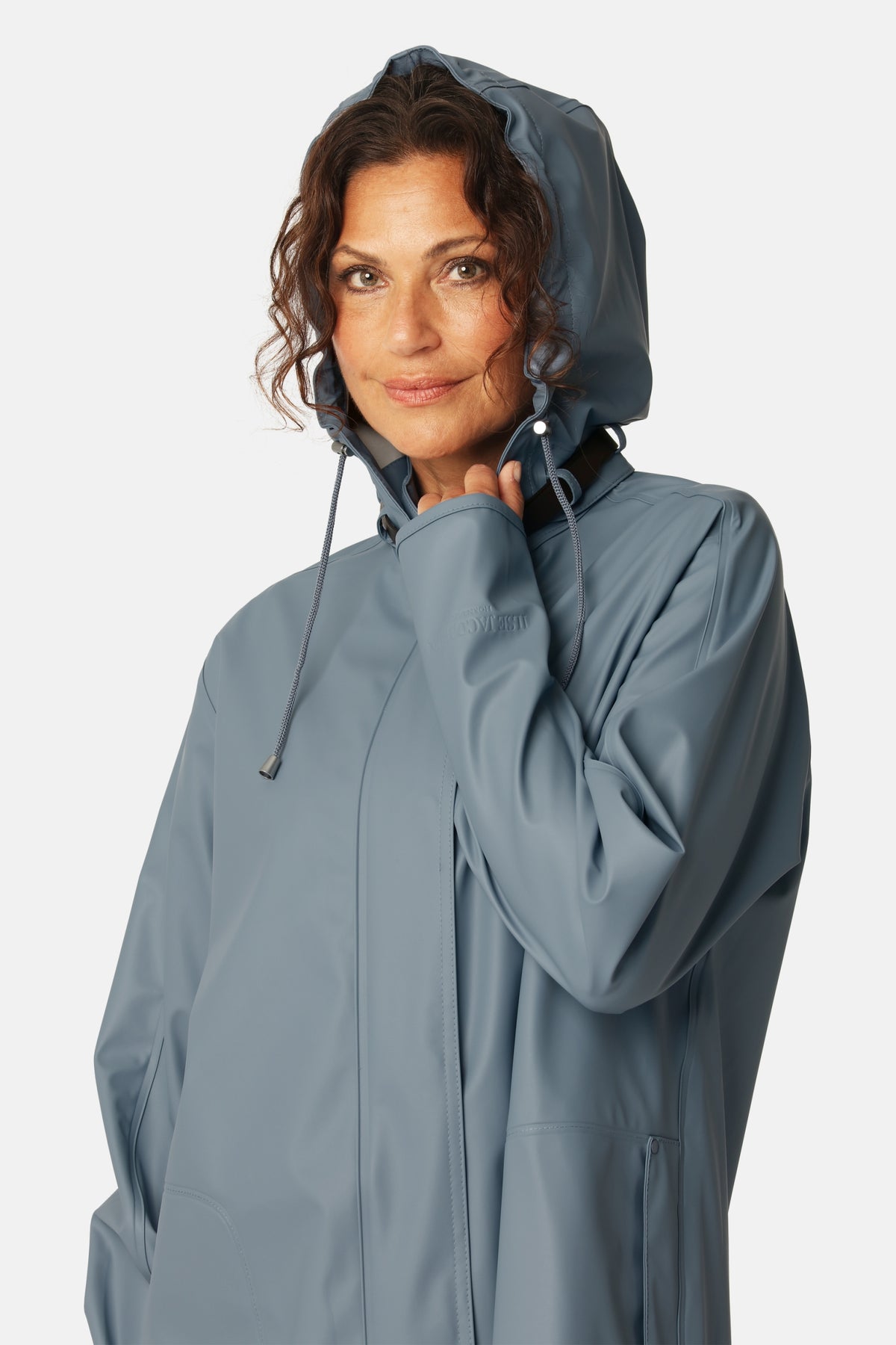 Regenjas in A-lijn RAIN71 | Grey Blue | Raincoat | Ilse Jacobsen