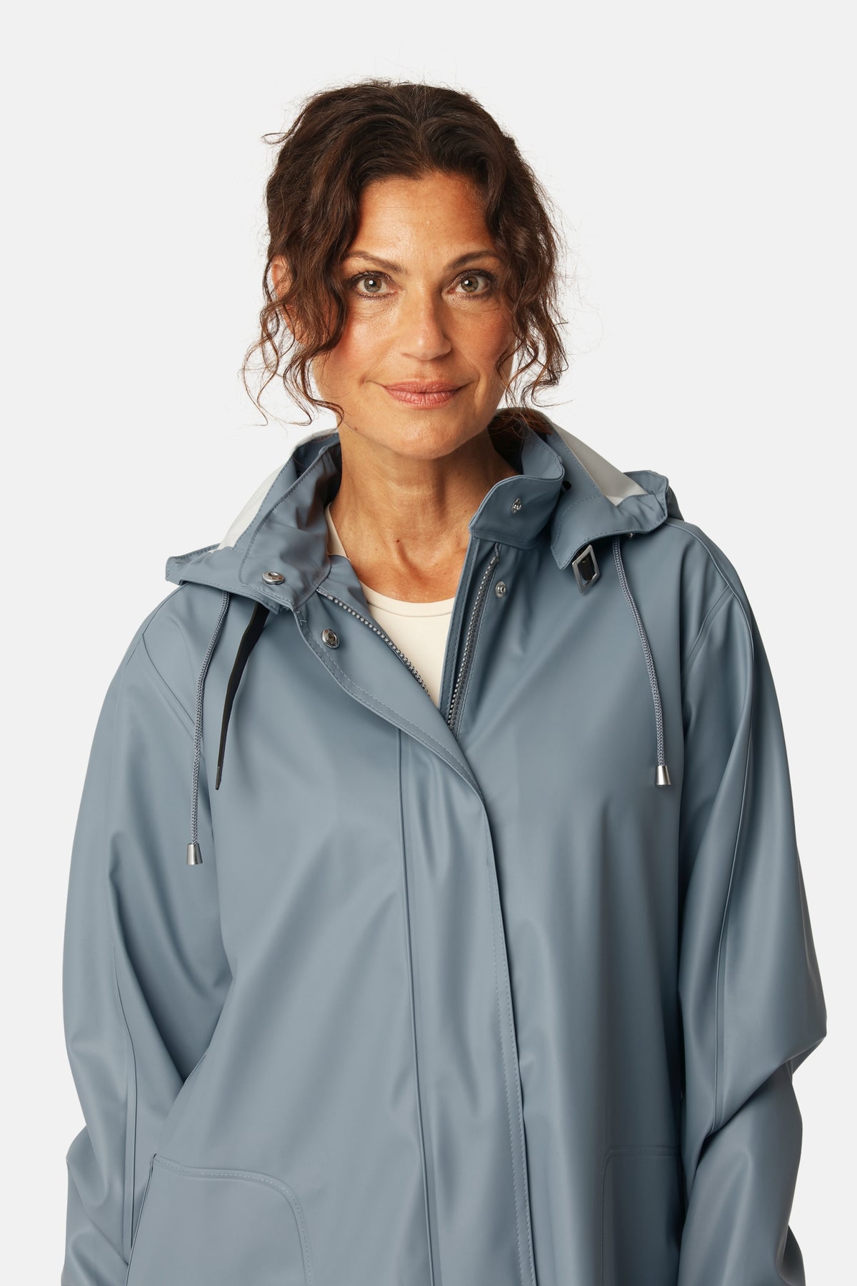 Regenjas in A-lijn RAIN71 | Grey Blue | Raincoat | Ilse Jacobsen