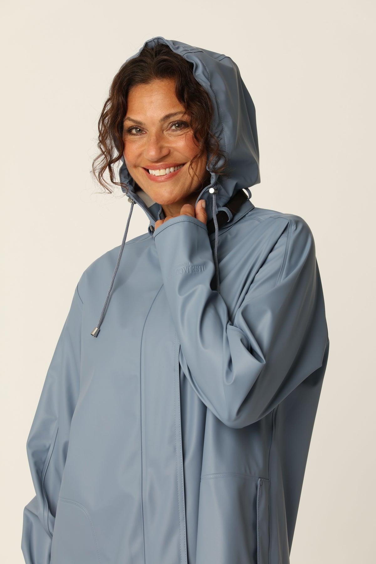 Regenjas in A-lijn RAIN71 | Grey Blue | Raincoat | Ilse Jacobsen
