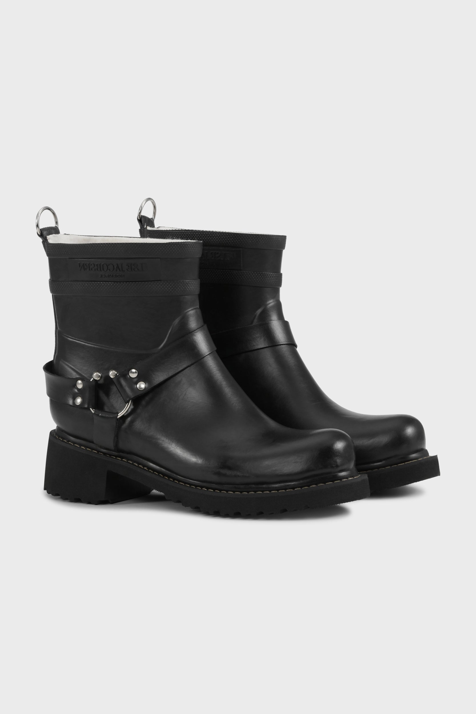 Korte Biker regenlaarzen RUB54 | Black Black | Boots | Ilse Jacobsen
