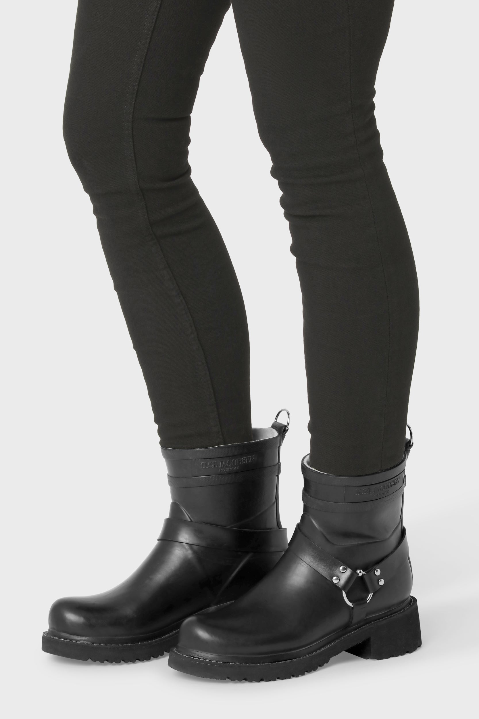 Korte Biker regenlaarzen RUB54 | Black Black | Boots | Ilse Jacobsen