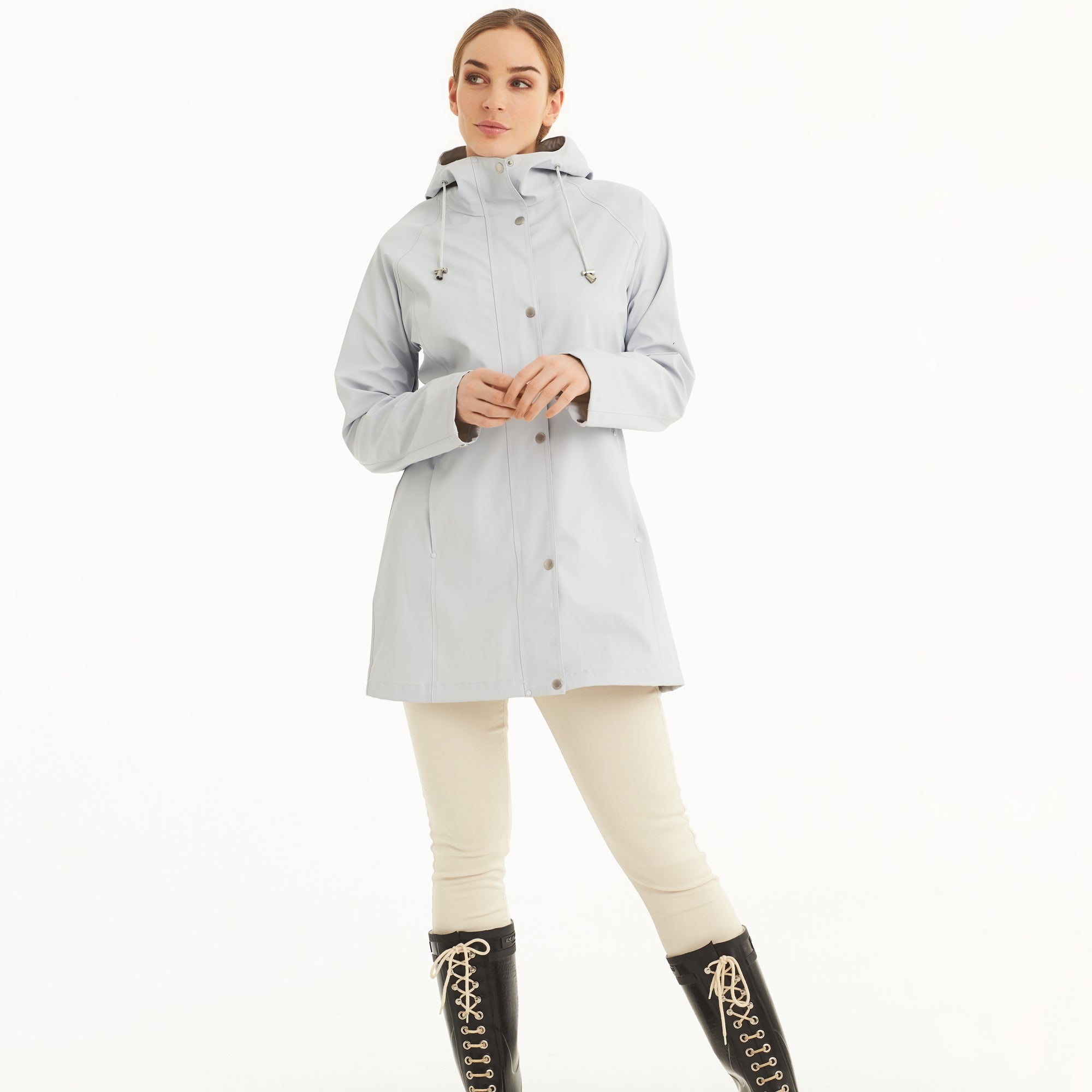 Regenjas RAIN87 | White Blue | Raincoat | Ilse Jacobsen