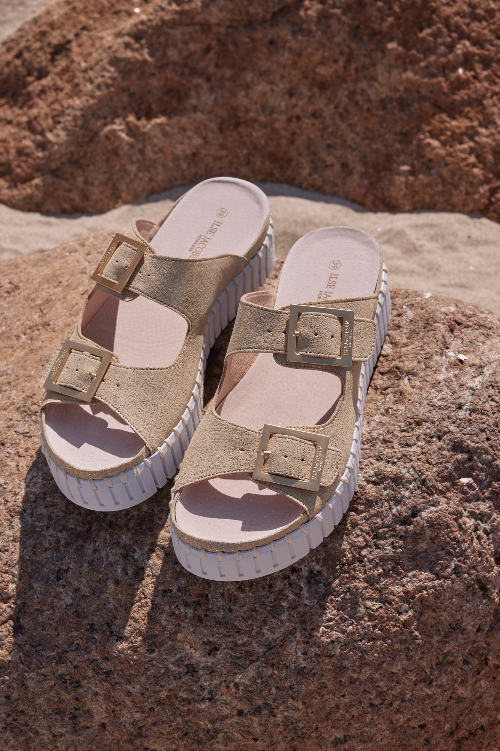 Sandalen met verstelbare band TULIP1032 | Platin White | Sandals | Ilse Jacobsen