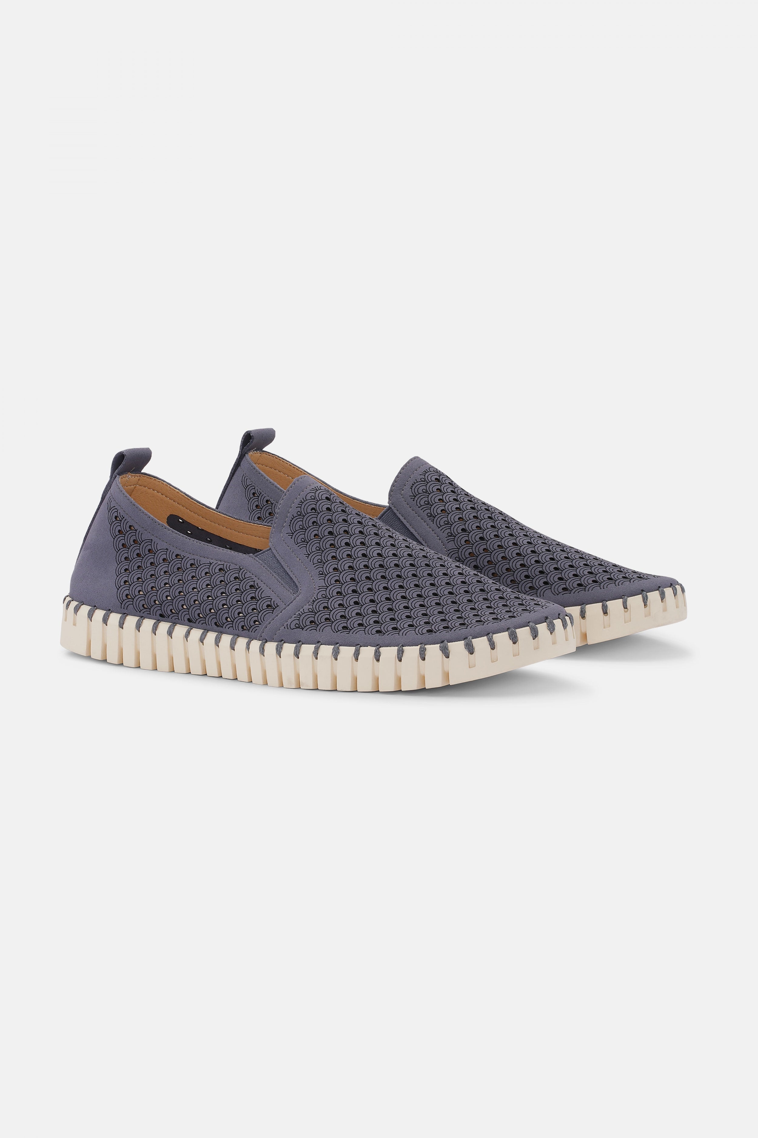 Instappers Heren TULIP140MEN beige zool | Grey Blue | Shoes | Ilse Jacobsen