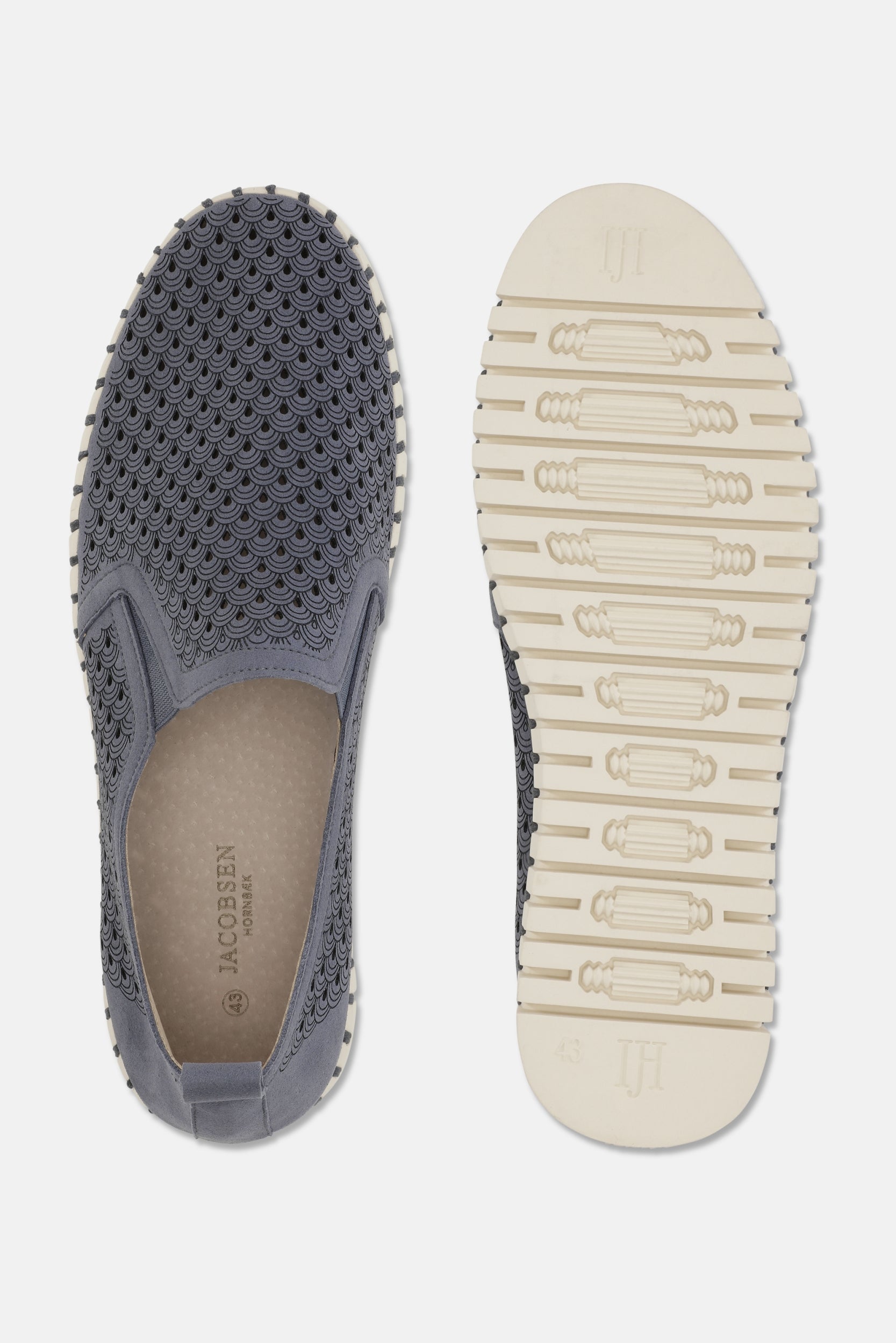 Instappers Heren TULIP140MEN beige zool | Grey Blue | Shoes | Ilse Jacobsen
