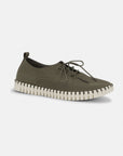 Schoen Heren TULIP145MEN | Deep Olive Pearled Ivory | Shoes | Ilse Jacobsen