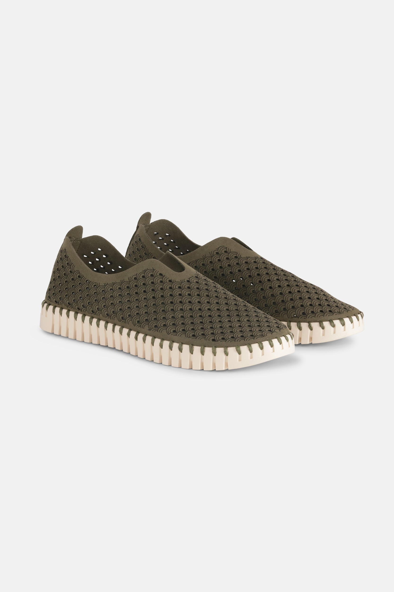 Instappers TULIP3275 beige zool | Deep Olive | Shoes | Ilse Jacobsen