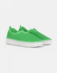 Instappers Platform TULIP3373W witte zool | Bright Green | Shoes | Ilse Jacobsen
