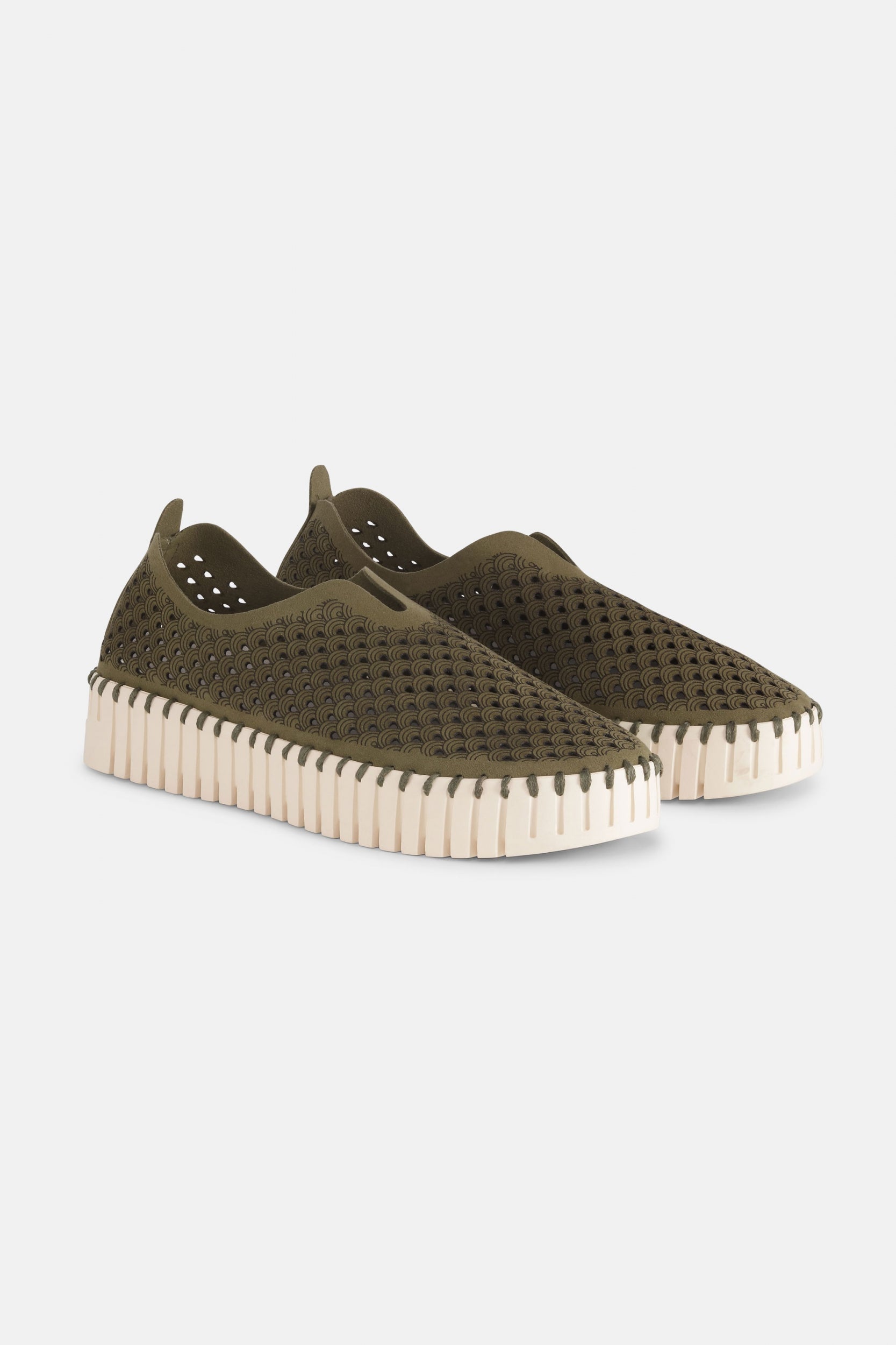 Tulip instapper met plateauzool TULIP3373 | Deep Olive | Shoes | Ilse Jacobsen