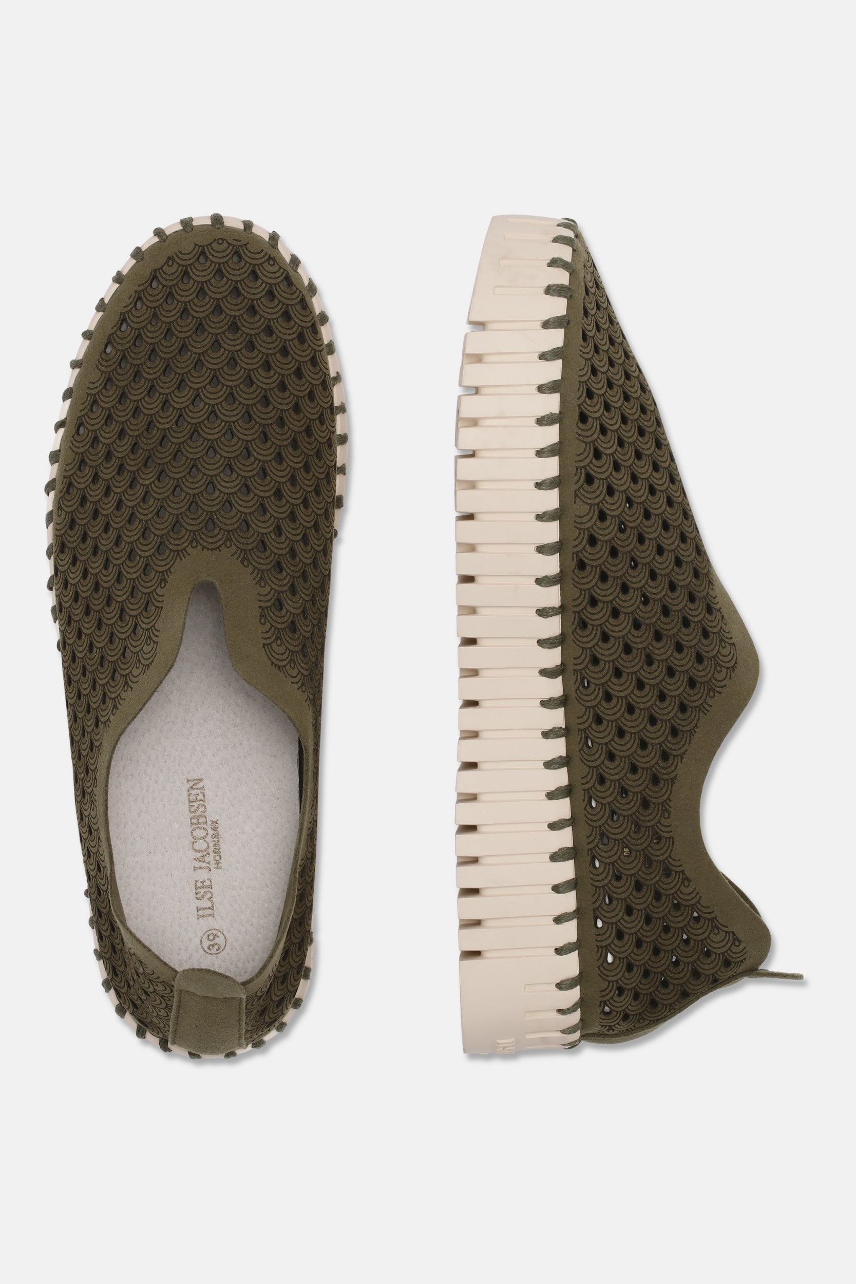 Tulip instapper met plateauzool TULIP3373 | Deep Olive | Shoes | Ilse Jacobsen