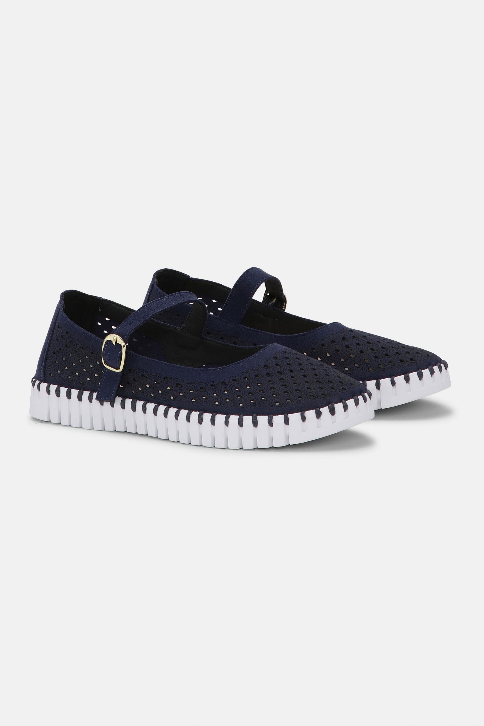 Tulip Ballerina TULIP3476 | Dark Indigo White | Shoes | Ilse Jacobsen