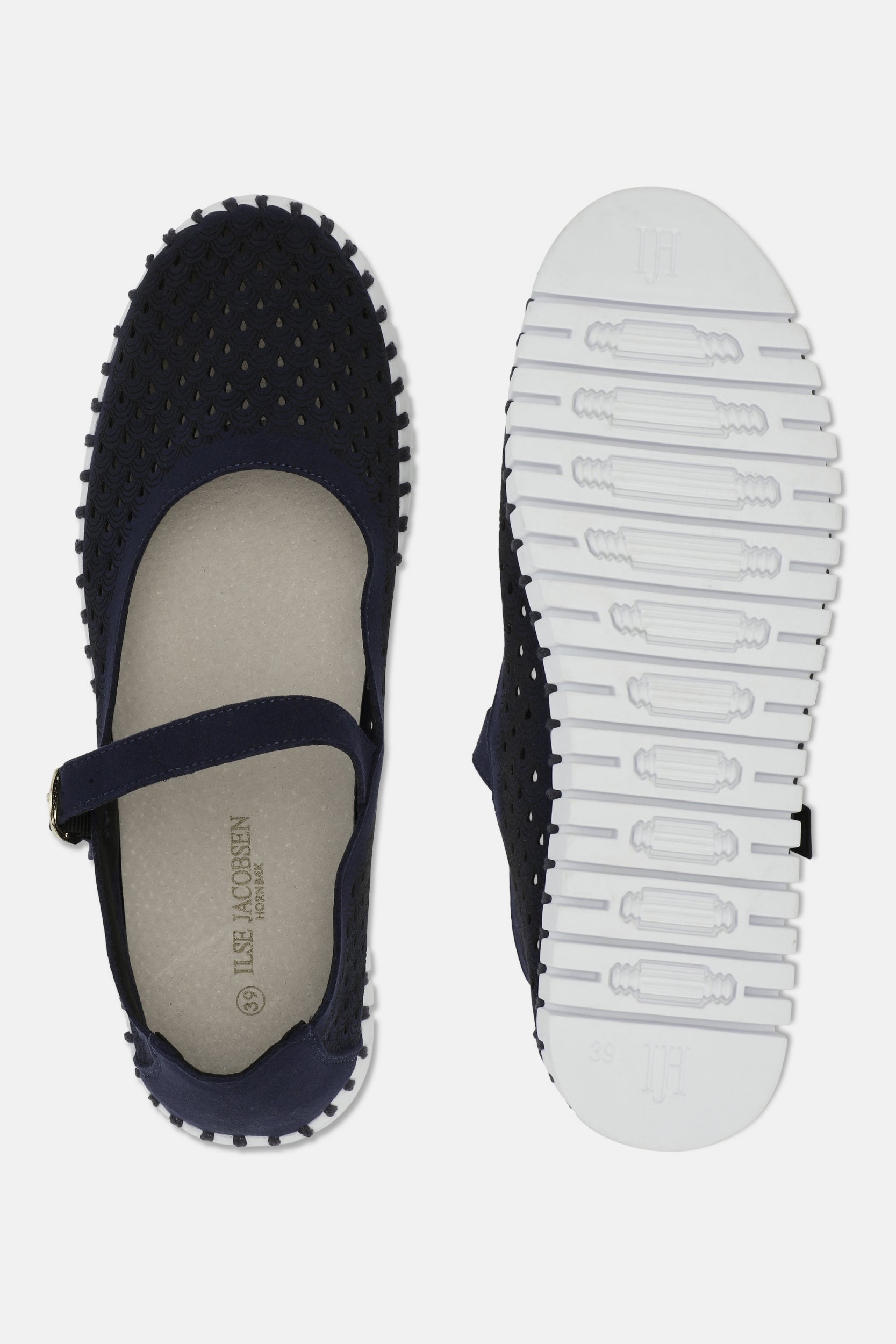 Tulip Ballerina TULIP3476 | Dark Indigo White | Shoes | Ilse Jacobsen