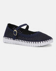 Tulip Ballerina TULIP3476 | Dark Indigo White | Shoes | Ilse Jacobsen