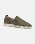 Instappers Heren Tulip3885 beige zool | Deep Olive Pearled Ivory | Shoes | Ilse Jacobsen
