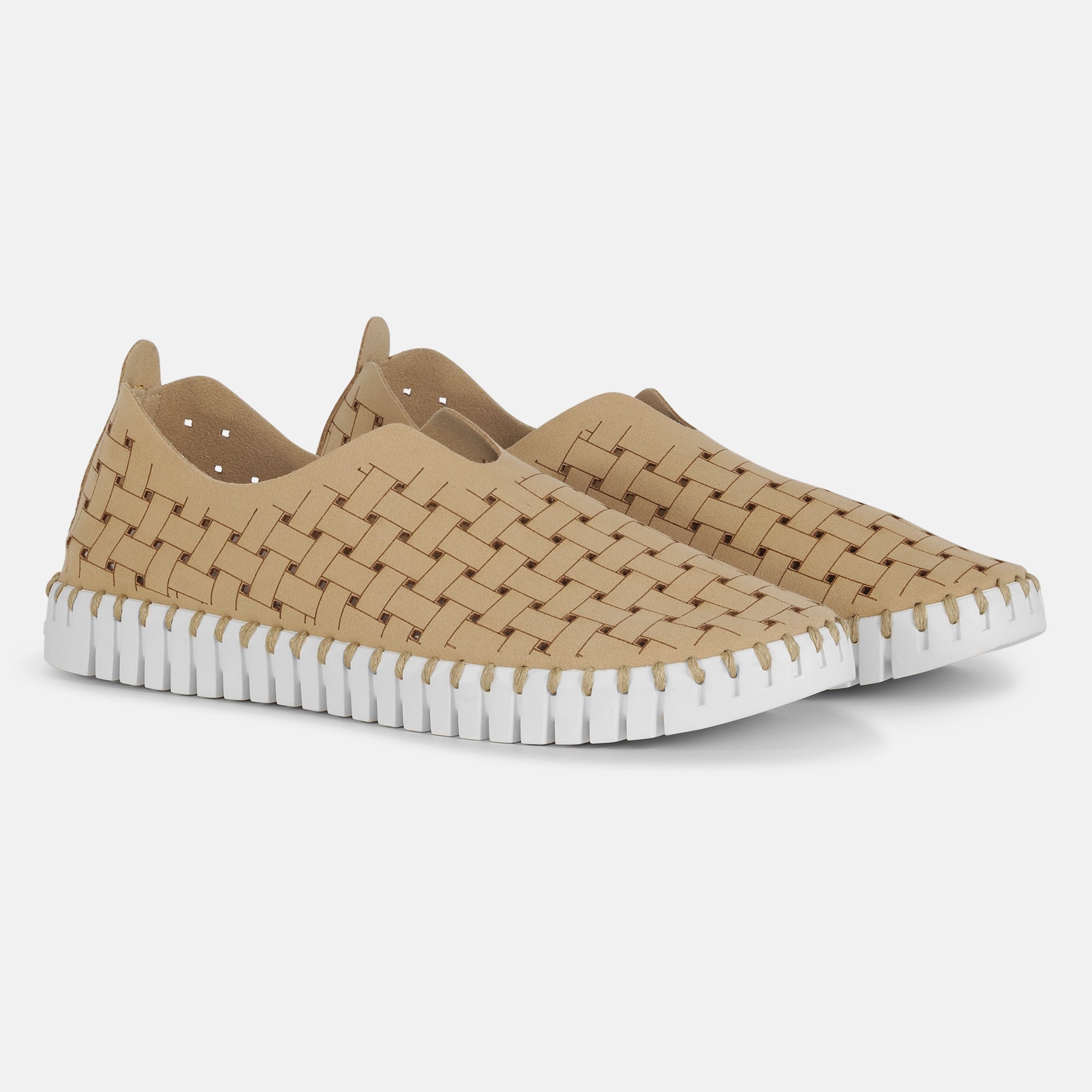 Instappers TULIP4030W witte zool | Latte | Shoes | Ilse Jacobsen