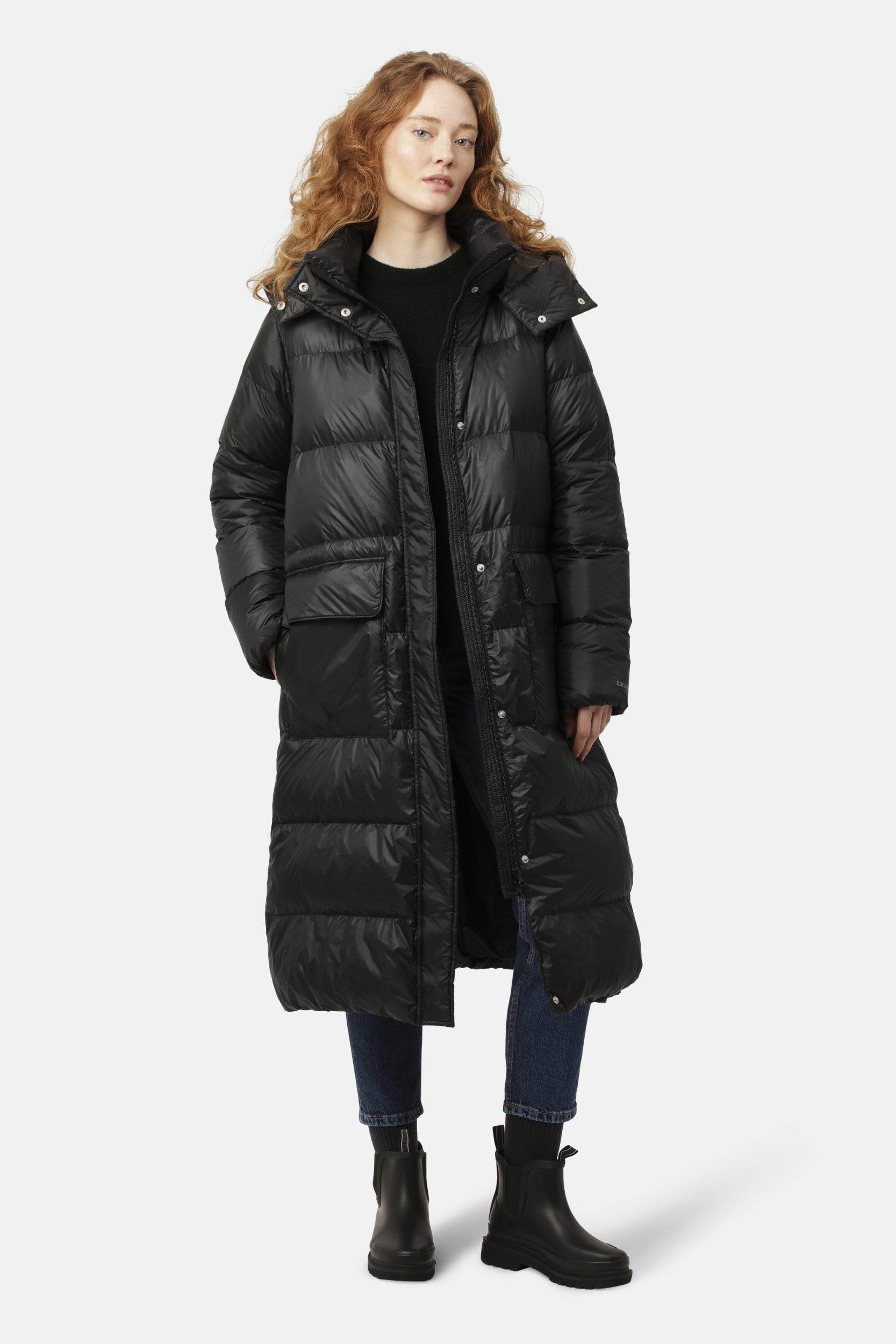 Lange Donzen Winterjas WALK11 | Black | Coat | Ilse Jacobsen