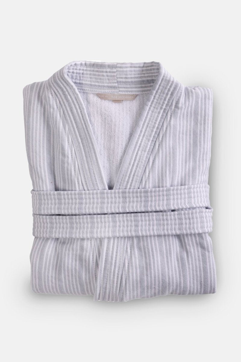 Badjas | Powder Blue Stripes | Bath Collection | Ilse Jacobsen