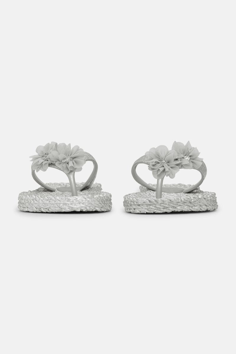 Slippers met Bloemen CHEERFUL18F | Silver | Shoes | Ilse Jacobsen