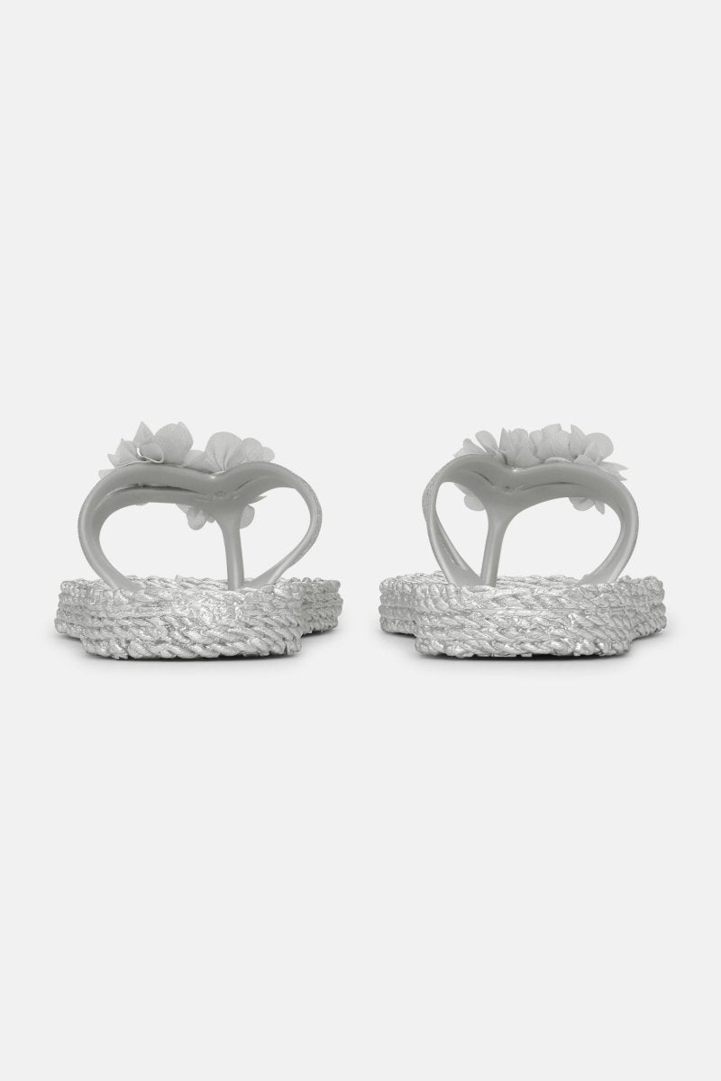 Slippers met Bloemen CHEERFUL18F | Silver | Shoes | Ilse Jacobsen