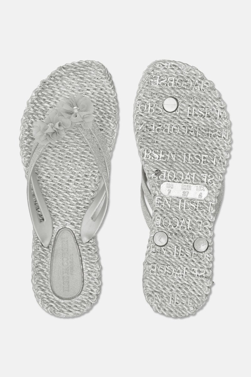 Slippers met Bloemen CHEERFUL18F | Silver | Shoes | Ilse Jacobsen