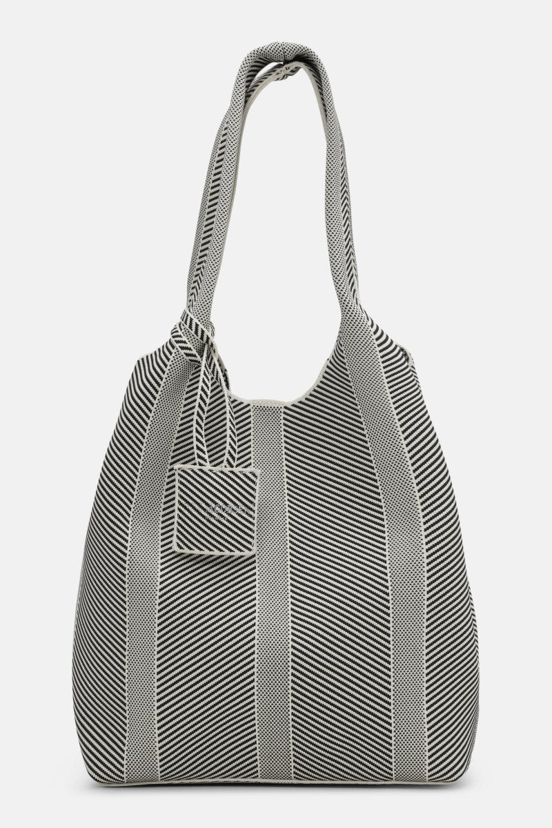 Gebreide Tas KNITTY01 | Milk Creme Black | Accessories | Ilse Jacobsen