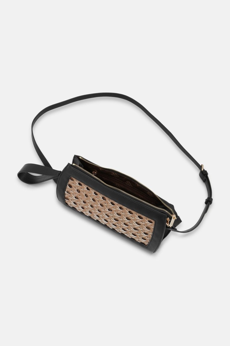 Gevlochten Clutch BRAID04 | Mocca Black | Bag | Ilse Jacobsen