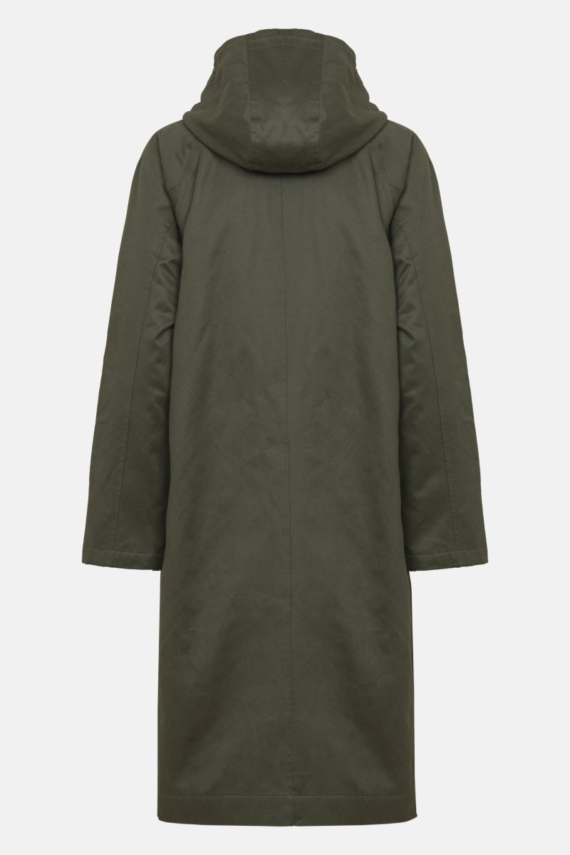 Gewatteerde jas van waxed cotton LAND01 | Army | Coat | Ilse Jacobsen