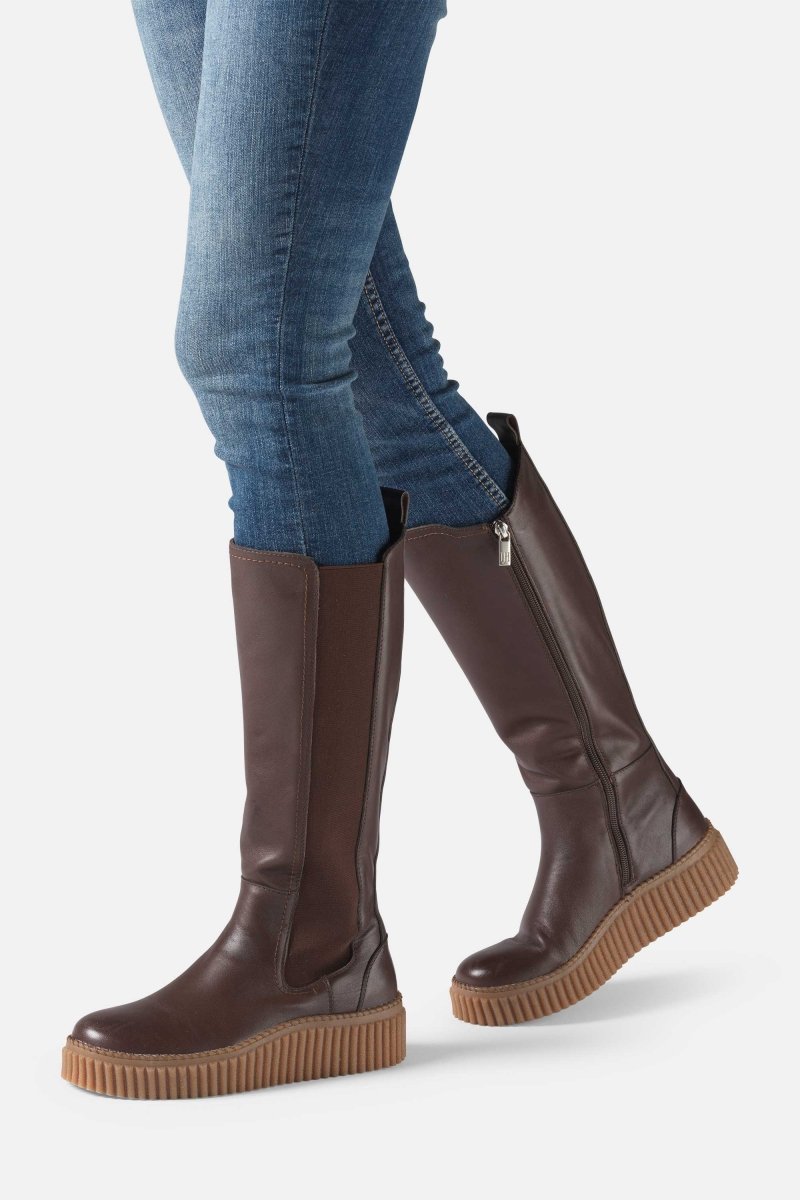 Hoge leren laarzen CALIRA07 | Brown Clay | Shoes | Ilse Jacobsen