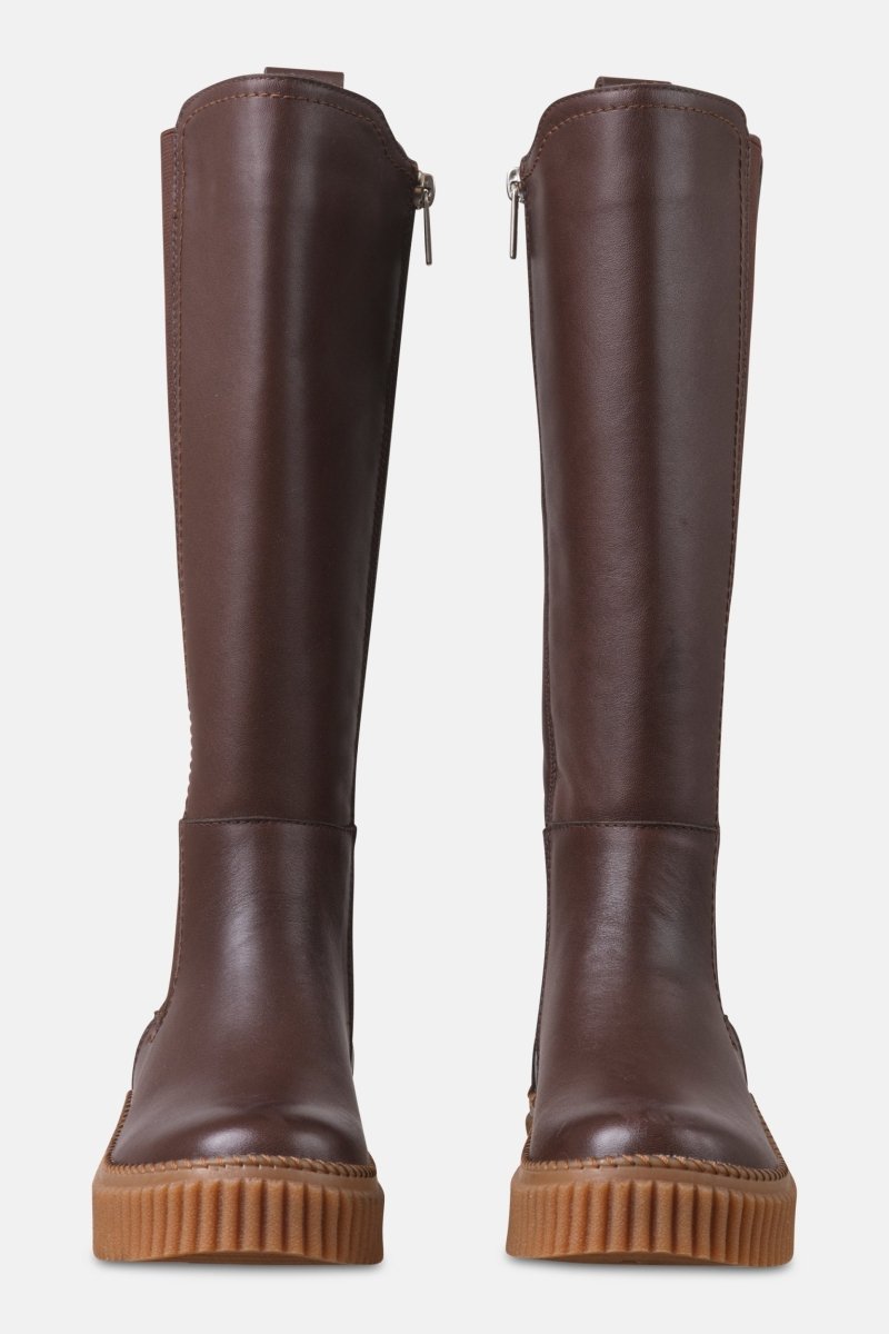 Hoge laarzen met elastiek CALIRA07 | Brown Clay | Shoes | Ilse Jacobsen
