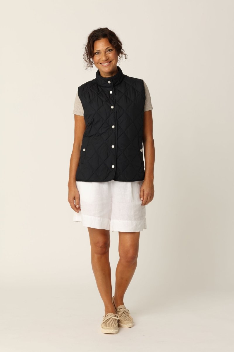 Kort Gewatteerd Vest BEAT01 | Dark Indigo | Vest | Ilse Jacobsen