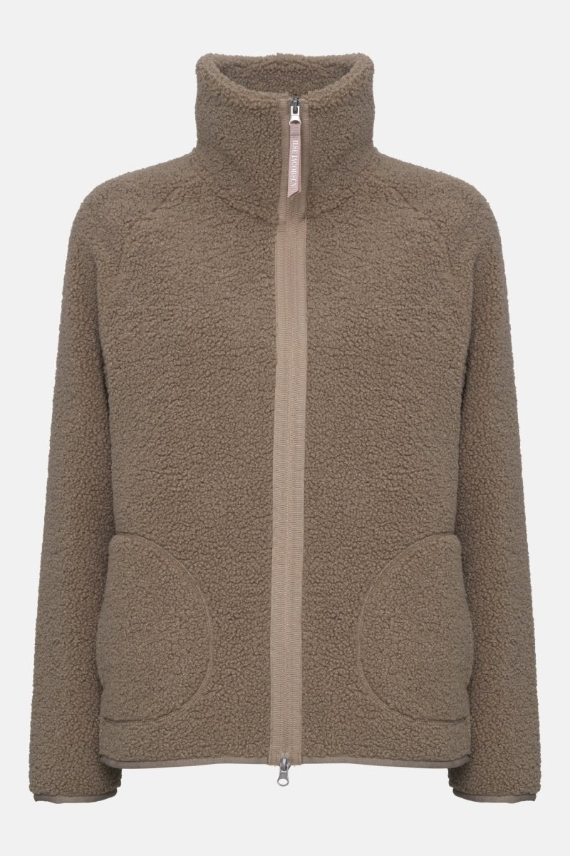 Kort teddyjack met rits BONDEDPILE01 | Greige | Jacket | Ilse Jacobsen