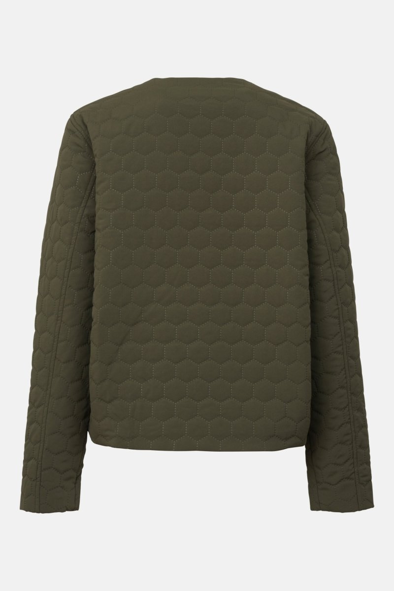 Korte Gewatteerde Jas HONEYCOMBE01 | Olive Night | Jacket | Ilse Jacobsen