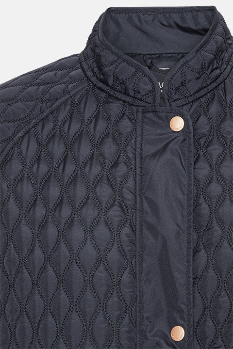 Lange Gewatteerde Jas ALLY06 | Dark Indigo | Coat | Ilse Jacobsen