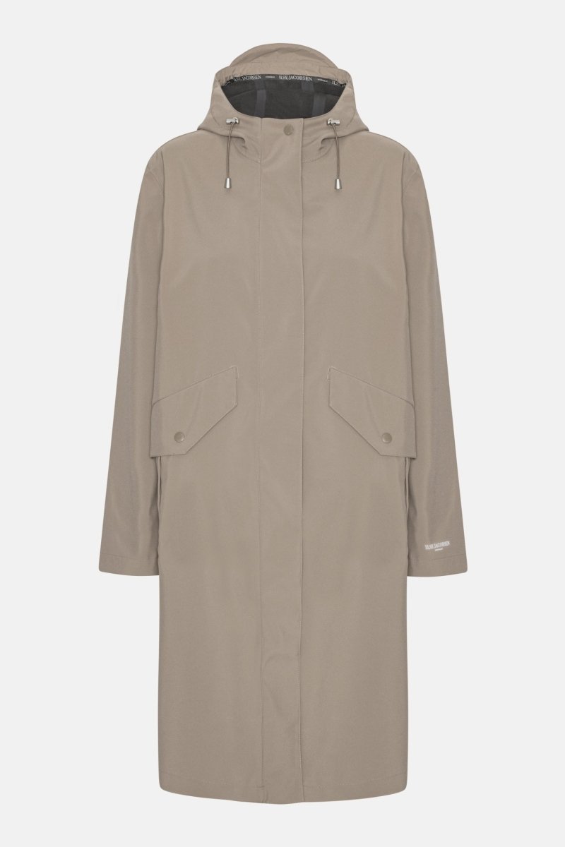 Lange softshell regenjas DAYBREAK03 | Greige | Raincoat | Ilse Jacobsen