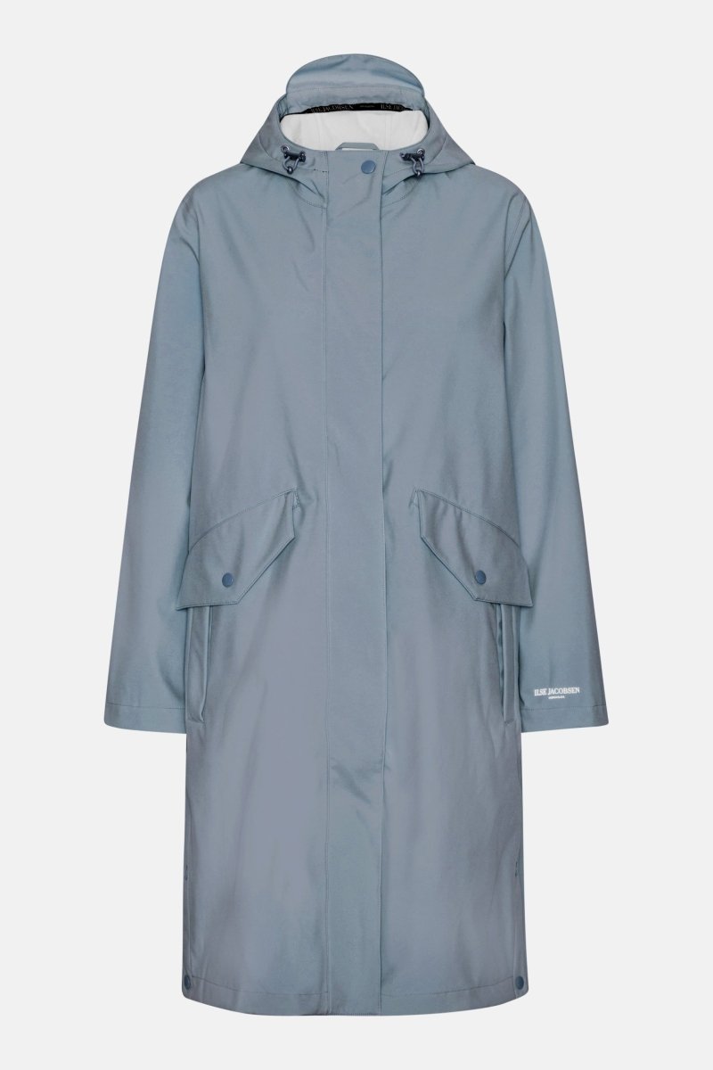Lange Softshell Regenjas DAYBREAK03B | Grey Blue | Raincoat | Ilse Jacobsen