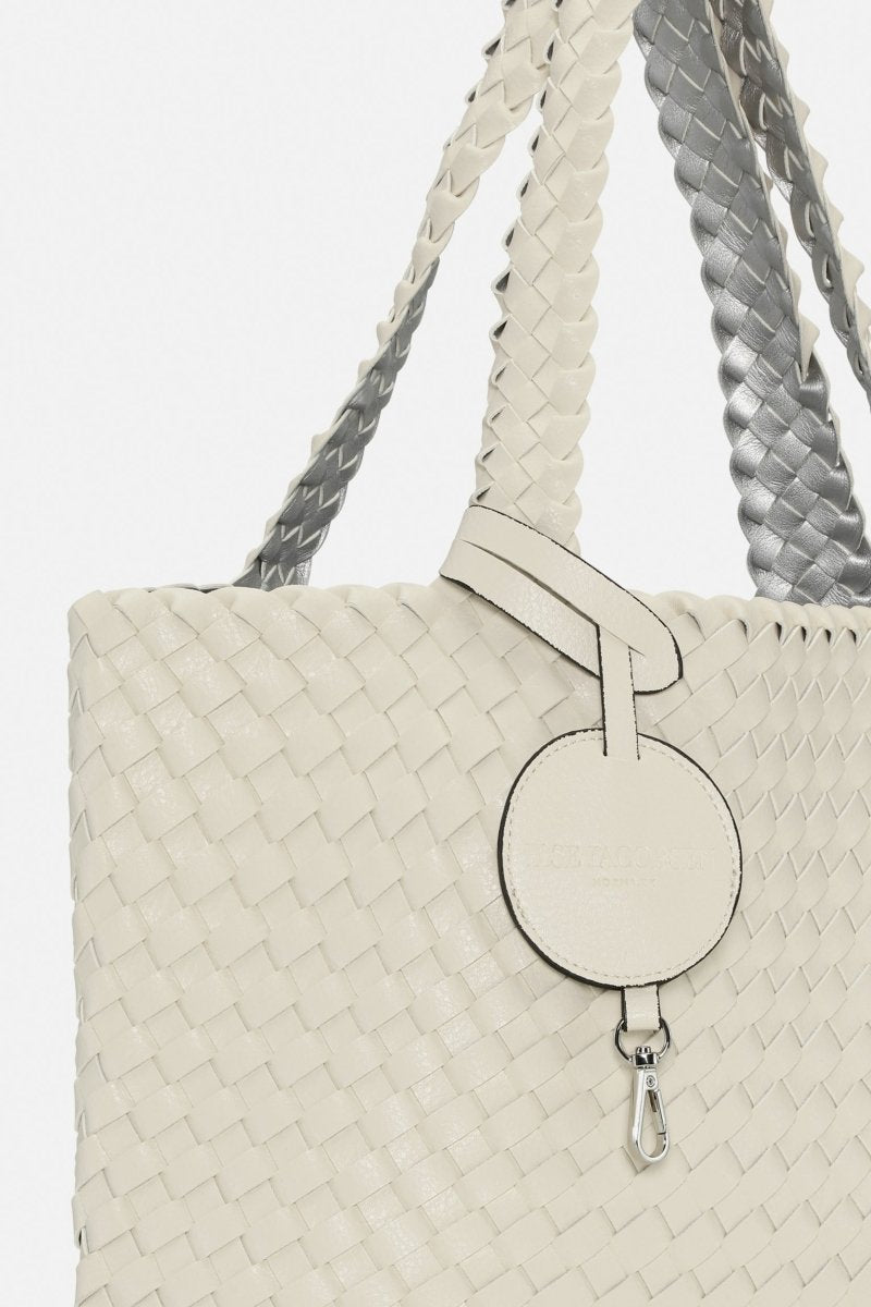 Reversible Tote Bag BAG08 M | Egg White Silver | Bag | Ilse Jacobsen