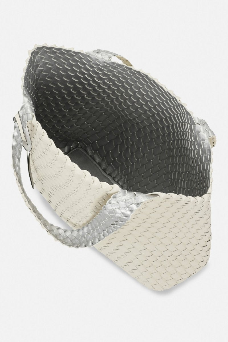 Reversible Tote Bag BAG08 M | Egg White Silver | Bag | Ilse Jacobsen