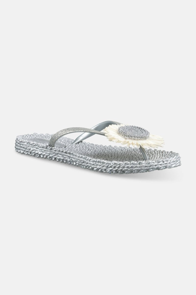 Slipper met bloem CHEERFUL16F | Silver | Flip Flop | Ilse Jacobsen