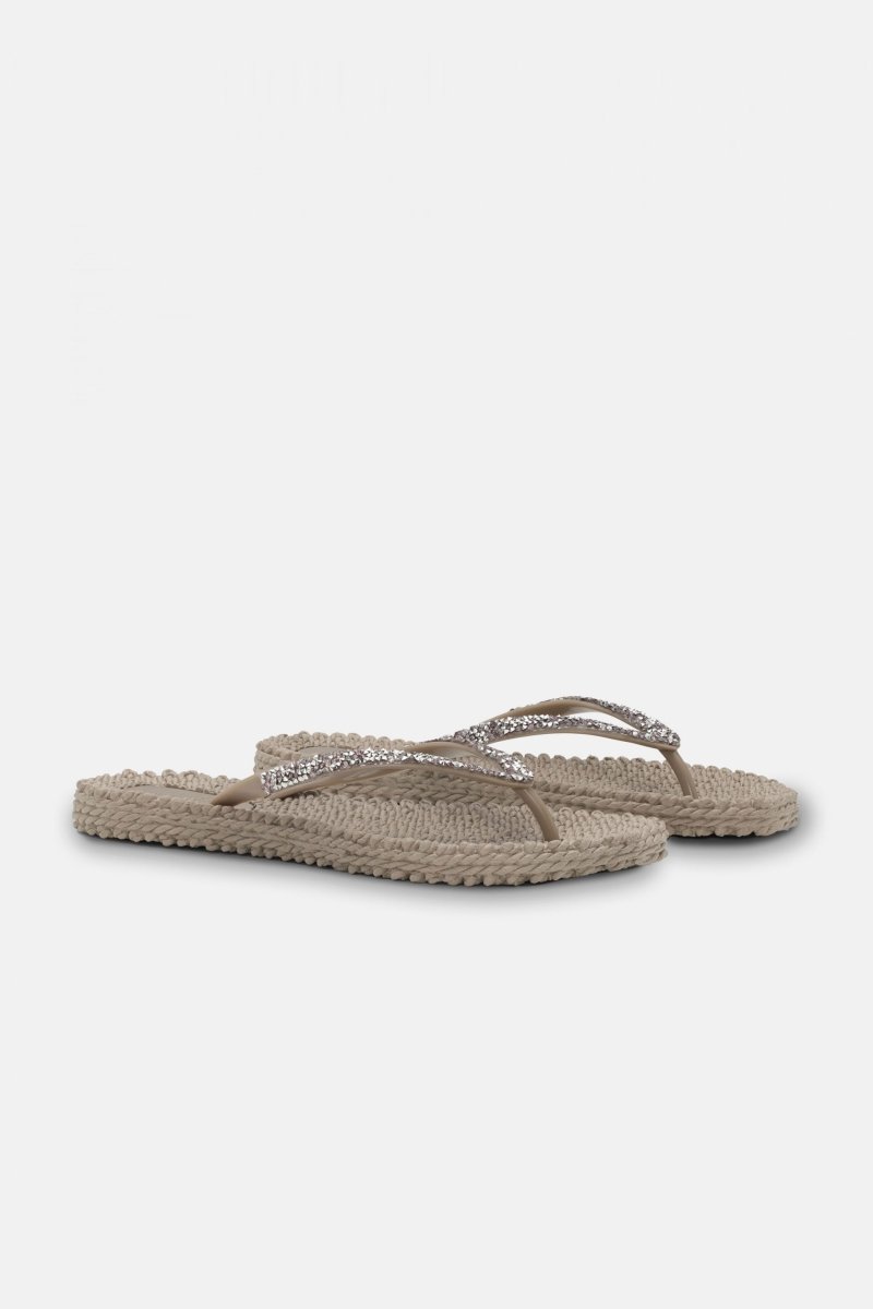 Slippers met zilveren mix strass steen CHEERFUL03G | Atmosphere | Flip Flop | Ilse Jacobsen