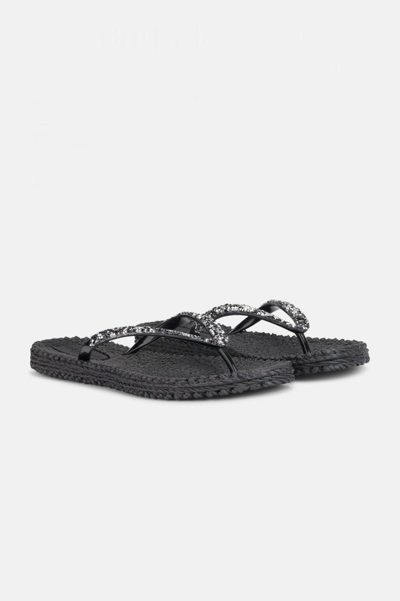 Slippers met glitter CHEERFUL03G | Black | Flip Flop | Ilse Jacobsen