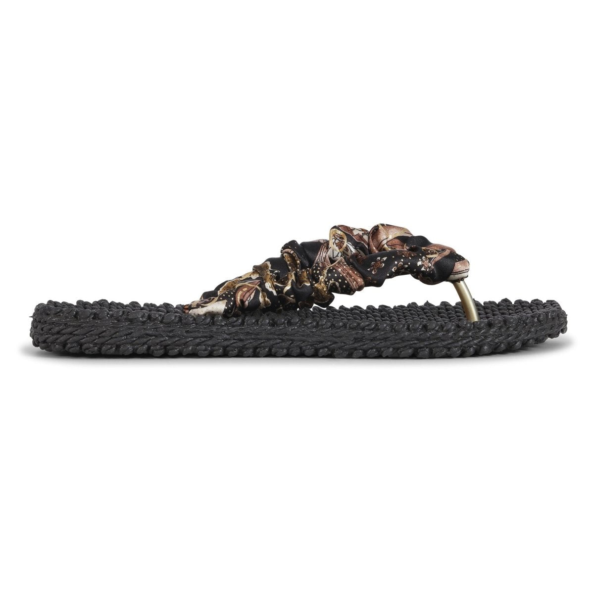 Slippers met stoffen band CHEERFUL05 | Black | Flip Flop | Ilse Jacobsen